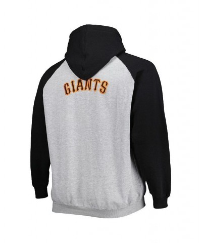 Men's Heather Gray, Black San Francisco Giants Big and Tall Raglan Hoodie Full-Zip Sweatshirt $43.20 Sweatshirt