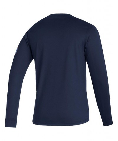 Men's Navy New York City FC Vintage-Like AEROREADY Long Sleeve T-shirt $28.49 T-Shirts