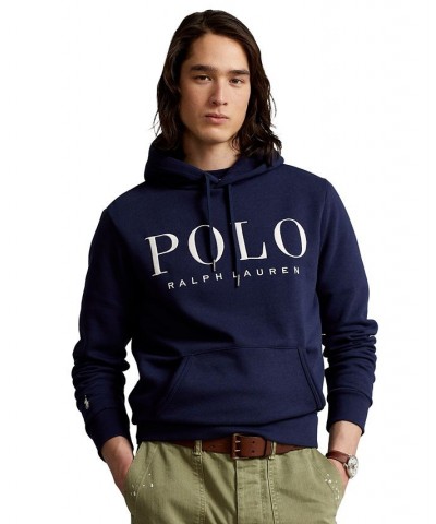 Men's Logo-Embroidered Fleece Hoodie Blue $55.30 Sweatshirt