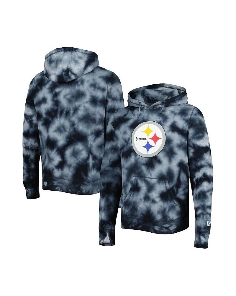 Men's Black Pittsburgh Steelers Team Tie-Dye Pullover Hoodie $47.69 Sweatshirt