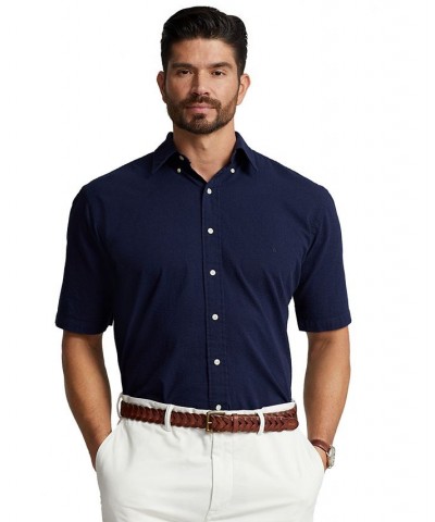 Men's Big & Tall Seersucker Shirt Blue $64.80 Shirts