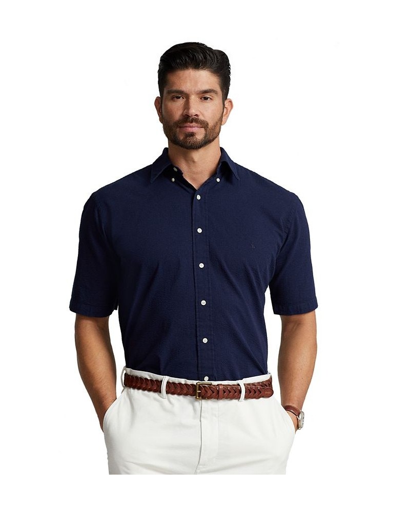 Men's Big & Tall Seersucker Shirt Blue $64.80 Shirts