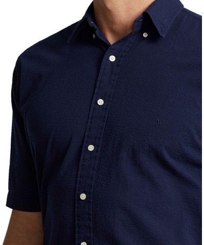 Men's Big & Tall Seersucker Shirt Blue $64.80 Shirts