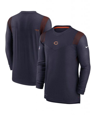 Men's Navy Chicago Bears Sideline Player Uv Performance Long Sleeve T-shirt $26.10 T-Shirts