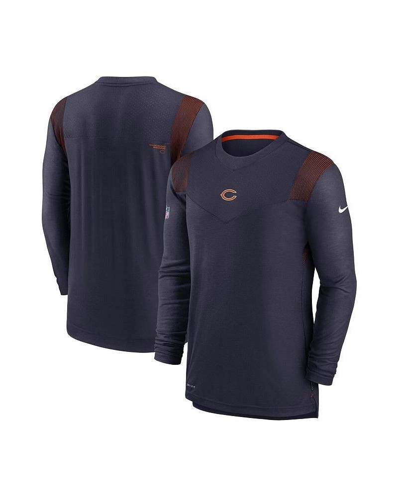 Men's Navy Chicago Bears Sideline Player Uv Performance Long Sleeve T-shirt $26.10 T-Shirts