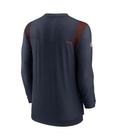 Men's Navy Chicago Bears Sideline Player Uv Performance Long Sleeve T-shirt $26.10 T-Shirts