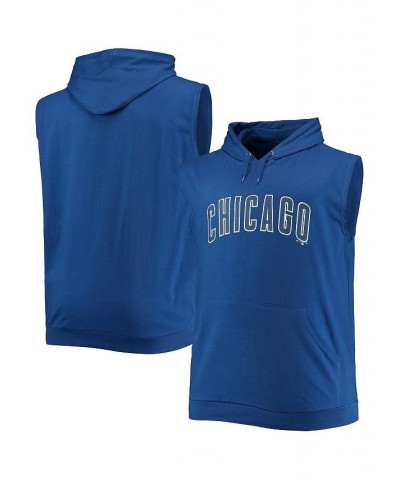 Men's Royal Chicago Cubs Jersey Muscle Sleeveless Pullover Hoodie $29.11 T-Shirts