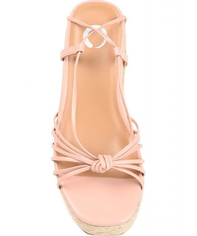 Women's Catalinn Tie-Up Espadrille Wedge Sandals Pink $48.00 Shoes