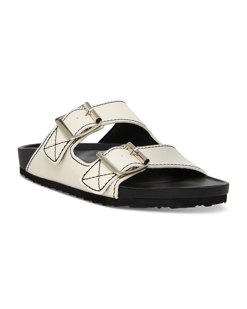 Women's Boxer Two-Band Footbed Sandals White $19.31 Shoes