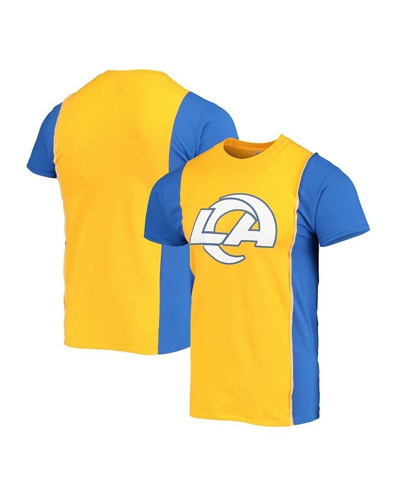 Men's Gold-Tone, Royal Los Angeles Rams Upcycled Split Logo T-shirt $27.72 T-Shirts