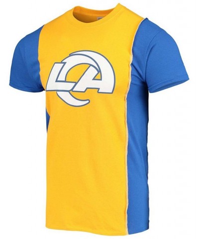 Men's Gold-Tone, Royal Los Angeles Rams Upcycled Split Logo T-shirt $27.72 T-Shirts