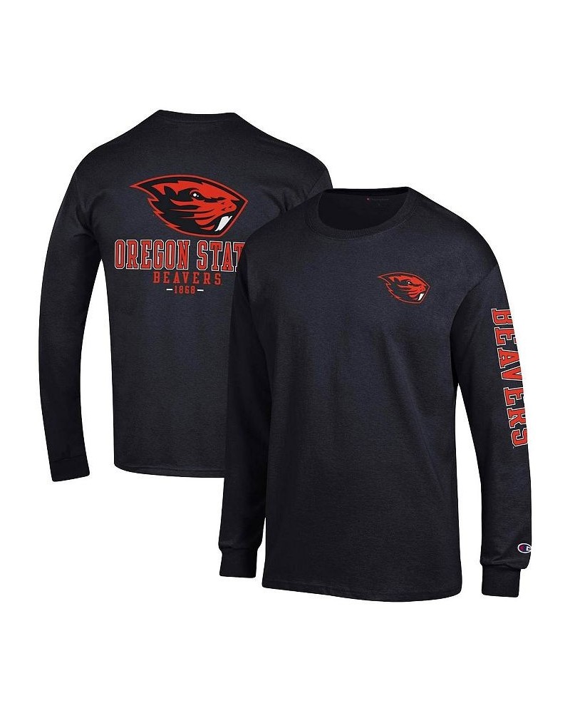 Men's Black Oregon State Beavers Team Stack Long Sleeve T-shirt $24.50 T-Shirts