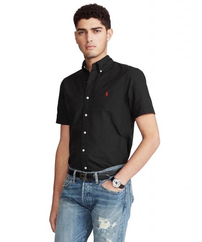 Men's Classic-Fit Garment-Dyed Oxford Shirt Black $62.50 Shirts