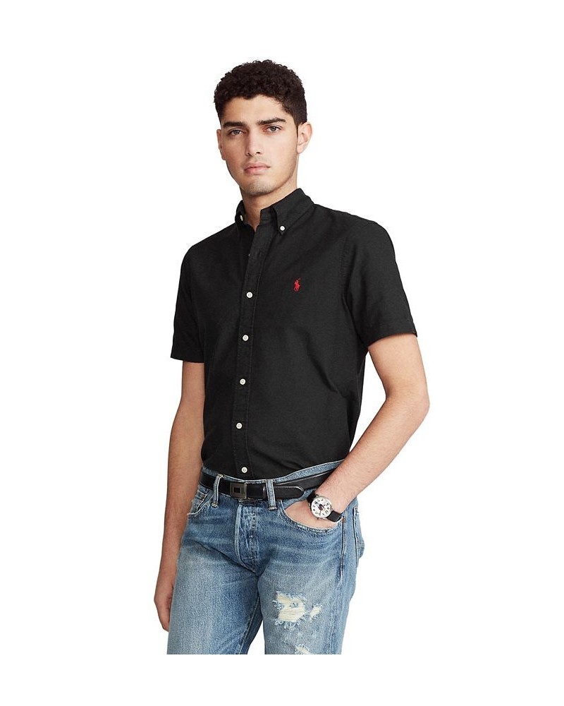 Men's Classic-Fit Garment-Dyed Oxford Shirt Black $62.50 Shirts