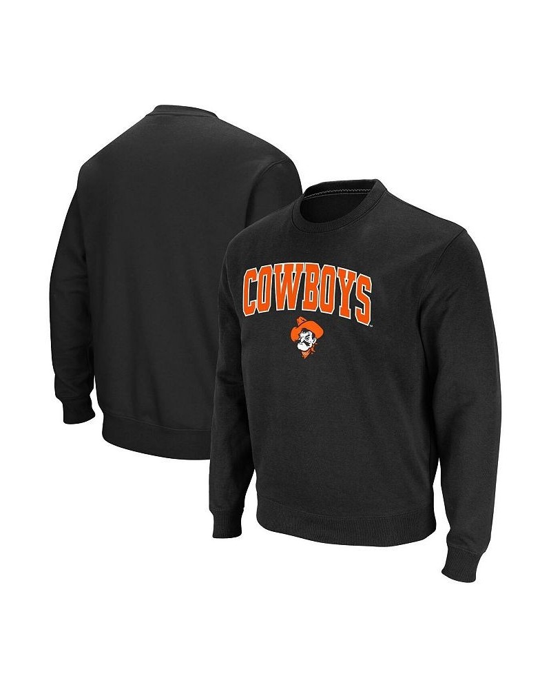 Men's Black Oklahoma State Cowboys Team Arch & Logo Tackle Twill Pullover Sweatshirt $32.99 Sweatshirt