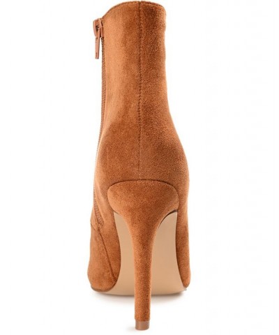 Women's Cameron Stiletto Booties Tan $45.50 Shoes