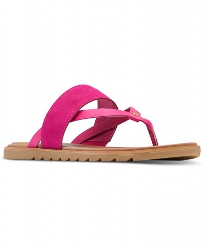 Women's Ella II Easy Slip-On Thong Flip Flop Sandals Pink $40.50 Shoes