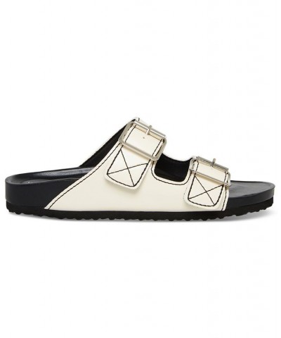 Women's Boxer Two-Band Footbed Sandals White $19.31 Shoes