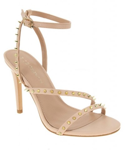 Women's Jillix Studded Sandal Brown $58.31 Shoes