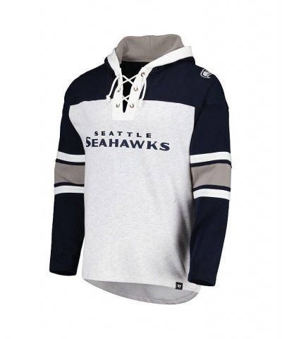 Men's Seattle Seahawks Heather Gray Gridiron Lace-Up Pullover Hoodie $49.20 Sweatshirt