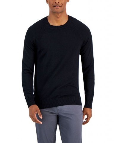 Men's Ribbed Raglan Sweater Black $17.30 Sweaters