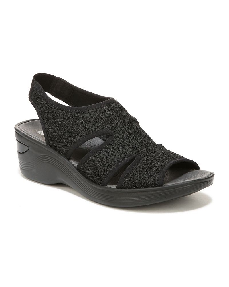 Daytona Washable Slingback Wedge Sandals Black $45.90 Shoes