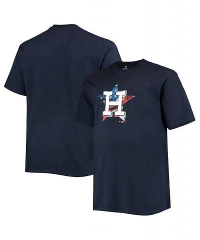 Men's Navy Houston Astros Banner Wave Big and Tall T-shirt $21.50 T-Shirts