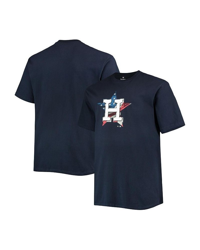 Men's Navy Houston Astros Banner Wave Big and Tall T-shirt $21.50 T-Shirts