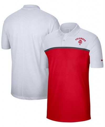 Men's White, Scarlet Ohio State Buckeyes Color Block Victory Performance Polo $38.49 Polo Shirts