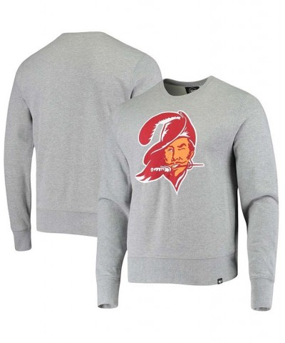 Men's Heathered Gray Tampa Bay Buccaneers Imprint Headline Historic Logo Fleece Pullover Sweatshirt $23.46 Sweatshirt