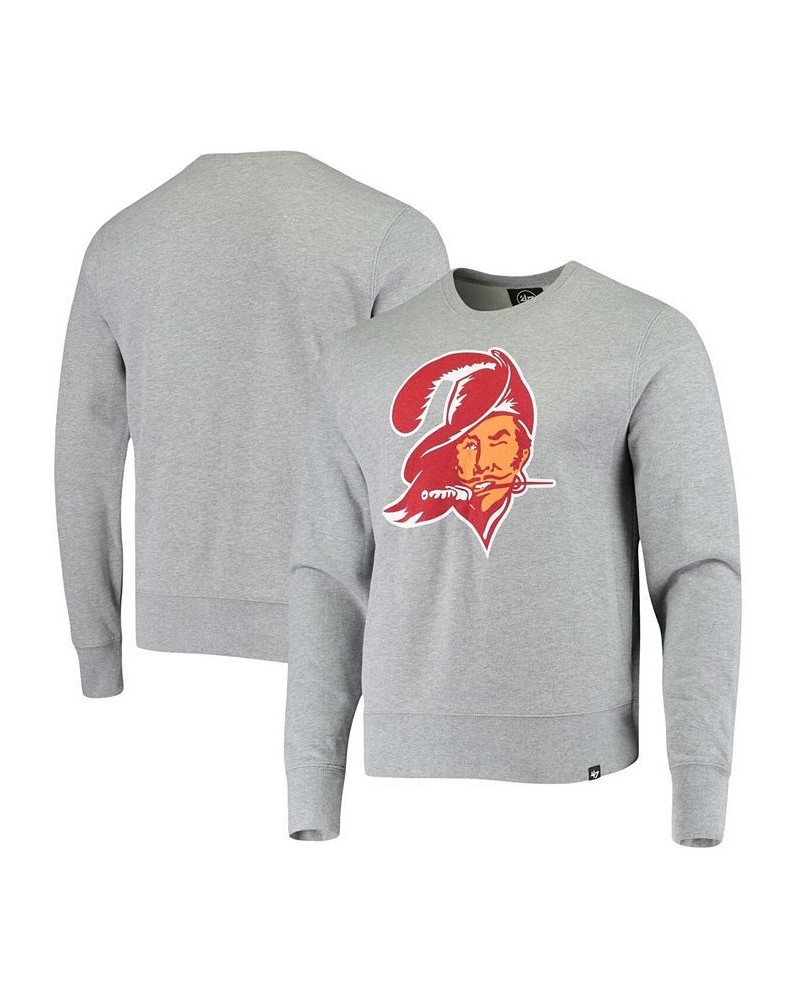 Men's Heathered Gray Tampa Bay Buccaneers Imprint Headline Historic Logo Fleece Pullover Sweatshirt $23.46 Sweatshirt