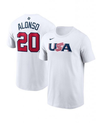 Men's Pete Alonso White USA Baseball 2023 World Baseball Classic Name and Number T-shirt $26.99 T-Shirts