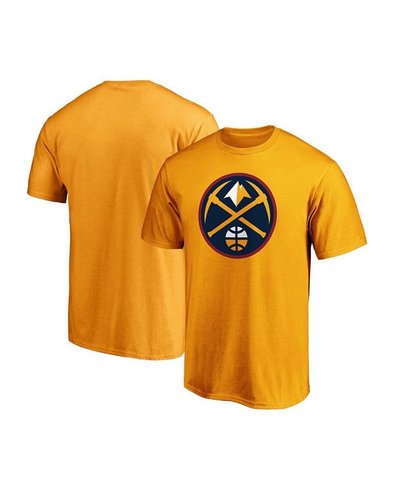 Men's Gold Denver Nuggets Primary Team Logo T-shirt $14.57 T-Shirts