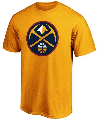 Men's Gold Denver Nuggets Primary Team Logo T-shirt $14.57 T-Shirts