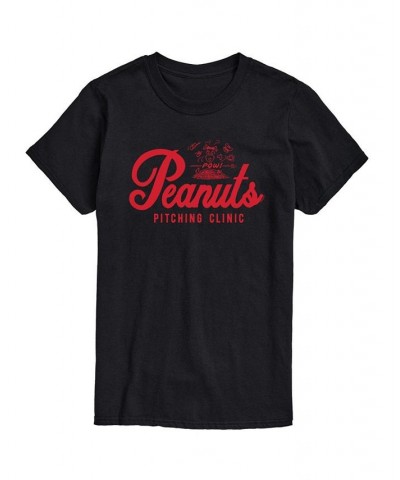 Men's Peanuts Pitching Clinic T-shirt Black $20.99 T-Shirts