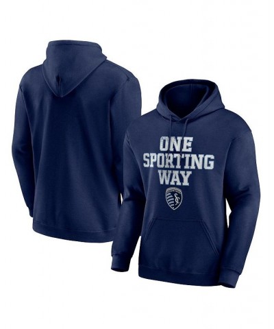 Men's Navy Sporting Kansas City Scoreboard Pullover Hoodie $25.80 Sweatshirt