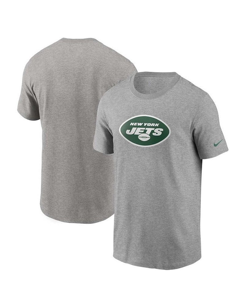 Men's Heathered Gray New York Jets Primary Logo T-shirt $21.60 T-Shirts