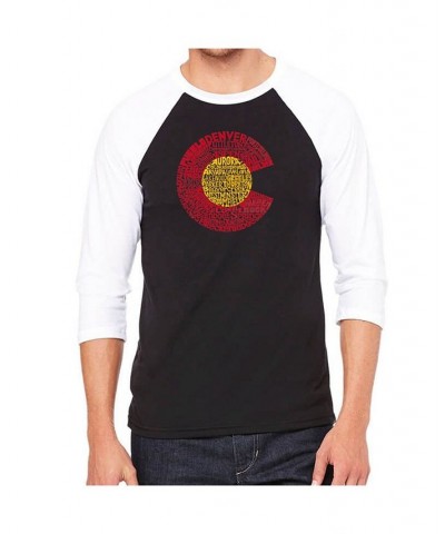 Colorado Men's Raglan Word Art T-shirt Black $19.80 T-Shirts