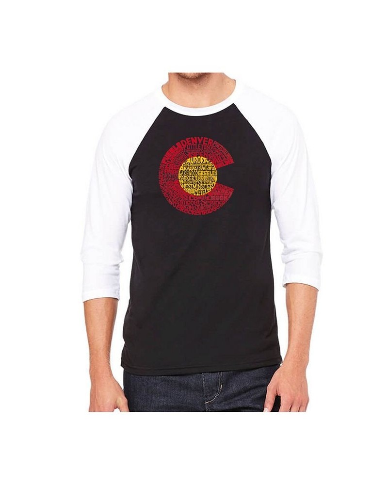 Colorado Men's Raglan Word Art T-shirt Black $19.80 T-Shirts