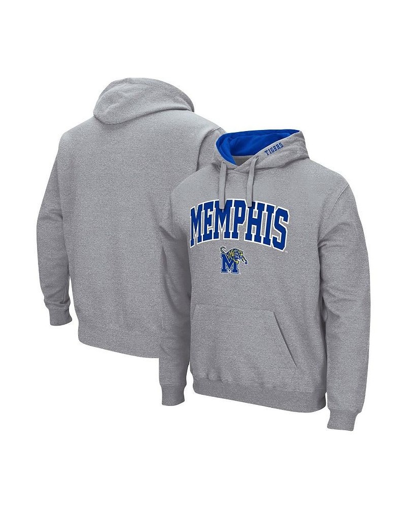 Men's Heathered Gray Memphis Tigers Arch and Logo Pullover Hoodie $30.24 Sweatshirt