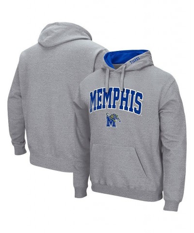 Men's Heathered Gray Memphis Tigers Arch and Logo Pullover Hoodie $30.24 Sweatshirt