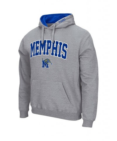 Men's Heathered Gray Memphis Tigers Arch and Logo Pullover Hoodie $30.24 Sweatshirt