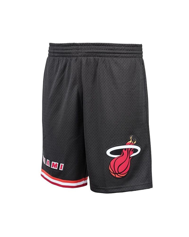 Men's Mitchell Ness Black Miami Heat Big Tall Hardwood Classics Swingman Shorts $32.85 Shorts