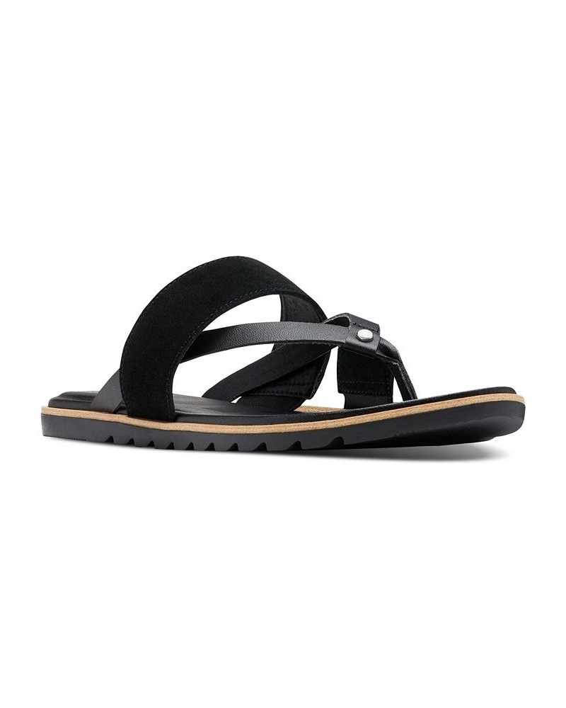 Women's Ella II Easy Slip-On Thong Flip Flop Sandals Black $40.50 Shoes