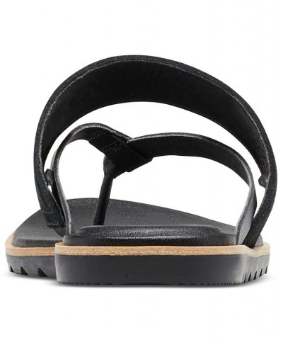 Women's Ella II Easy Slip-On Thong Flip Flop Sandals Black $40.50 Shoes