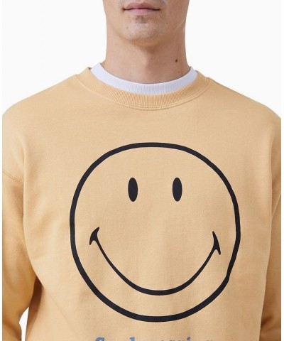 Men's Smiley Crew Fleece Sweatshirt Sun Bleach, Smiley - Good Morning $27.50 Sweatshirt