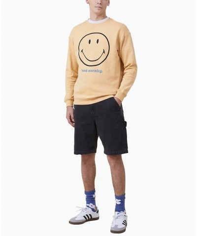 Men's Smiley Crew Fleece Sweatshirt Sun Bleach, Smiley - Good Morning $27.50 Sweatshirt