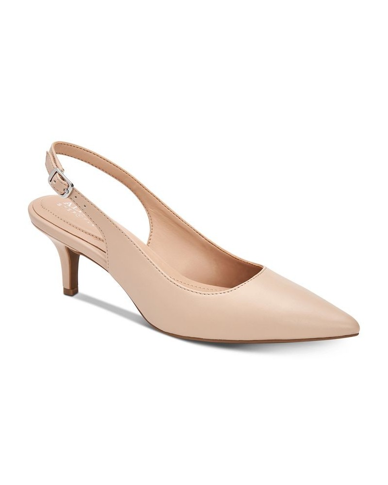 Women's Step 'N Flex Babbsy Pointed-Toe Slingback Pumps Tan/Beige $42.96 Shoes