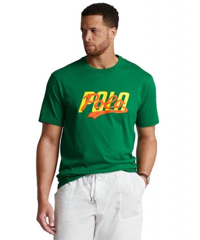 Men's Big & Tall Stacked-Logo Jersey T-Shirt Green $36.75 T-Shirts