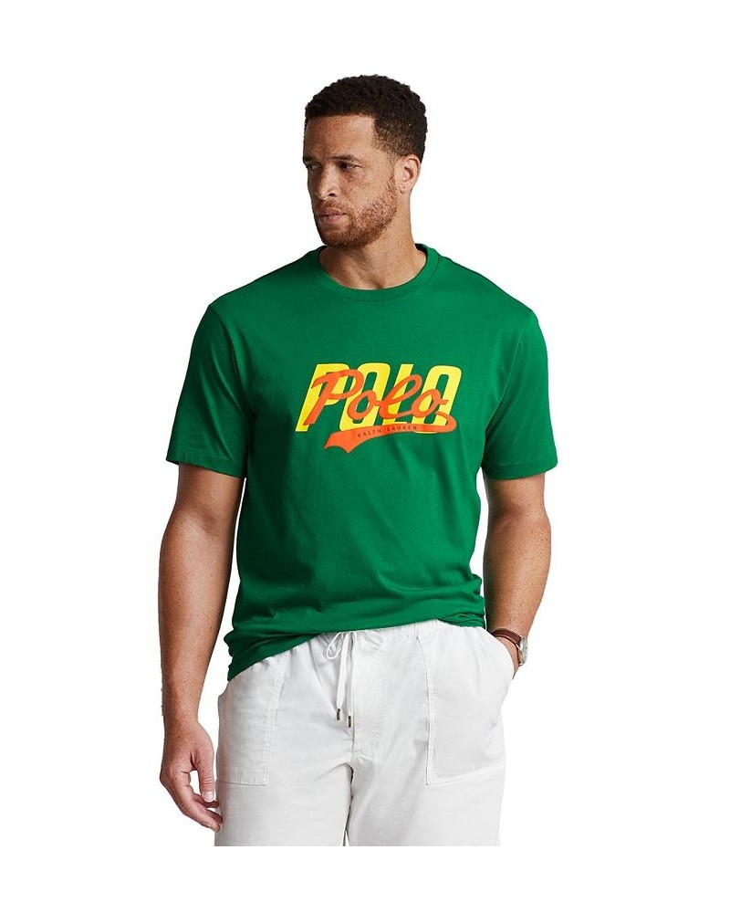 Men's Big & Tall Stacked-Logo Jersey T-Shirt Green $36.75 T-Shirts